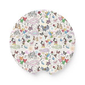 Disney Mickey Mouse Themed Soapstone Car Coaster, Perfect Gift for Disney Lovers, Car Decor, Cute Coaster for Road Trips, Fun Gift Idea