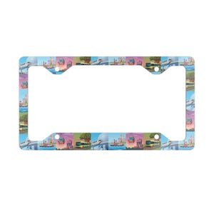 Disney World Park Icons Metal License Plate Frame | Custom Park Symbols