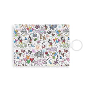 Cartera de viaje con llavero de cuero con diseño clásico de Mickey Mouse y Minnie Mouse de Disney: cartera de vacaciones, cartera de cuero saffiano, tarjetero.