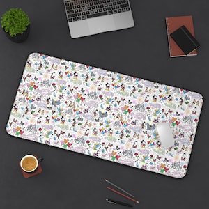 Disney Mickey Minnie Desk Mat, Neoprene Mouse Pad for Computer, Cute Gaming Accessories