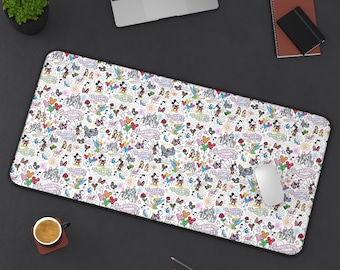 Disney Mickey Minnie Desk Mat, Neoprene Mouse Pad for Computer, Cute Gaming Accessories