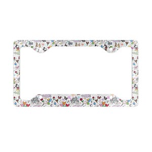 Fun Disney-Themed Metal License Plate Frame, Car Decor, Gift for Disney Lovers, Cute Auto Accessories, Travel Enthusiast