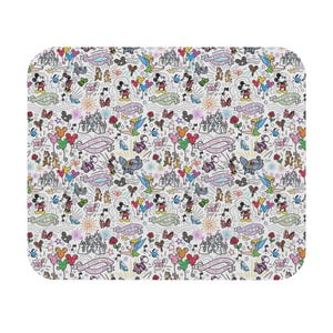 Tappetino per mouse, Disney Topolino e Minnie Mouse con motivo classico, colorato, rettangolare, per computer, accessori per scrivania, tappetino per mouse da gioco
