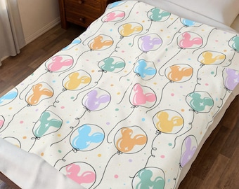 Disney Mickey Mouse Balloons Velveteen Plush Blanket