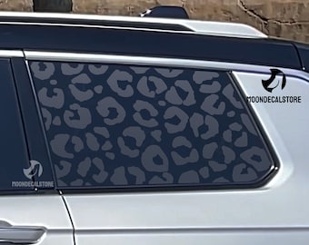 Fits 2021-2024 Jeep Grand Cherokee L & Three-Row Quarter Window Leopard Cheetah Print Decal Sticker