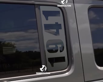 Fits 2018-2026 Jeep Wrangler 4 Door JLU / Jeep Gladiator JT Door Window 1941 Decal Sticker