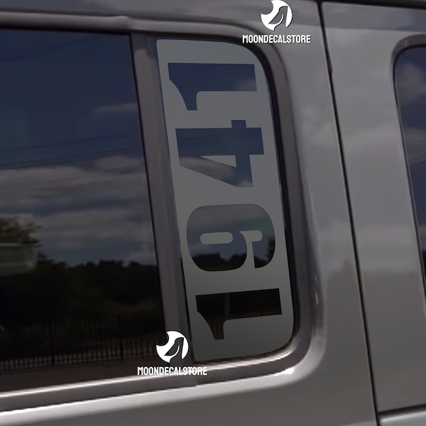 Fits 2018-2026 Jeep Wrangler 4 Door JLU / Jeep Gladiator JT Door Window 1941 Decal Sticker