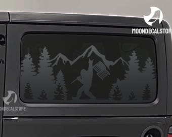 Fits 2018-2026 Jeep Wrangler 2 Door Hard Top JL Quarter Window Sasquatch Bigfoot Decal Sticker