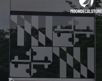 Pour autocollant Dodge RAM 2009-2026, fenêtre centrale arrière du milieu, drapeau de l'État du Maryland