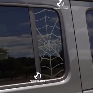 Fits 2018-2025 Jeep Wrangler 4 Door JLU / Jeep Gladiator JT Door Window Spider Web Decal Sticker