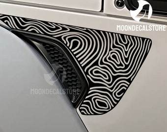 Fits 2018-2026 Wrangler and Gladiator Fender Vent Topographic map Decal Sticker
