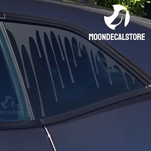 Fits 2008-2023 Dodge Challenger Quarter Window Blood Drip Decal Sticker