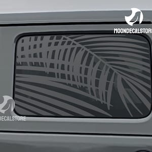 Fits 2018-2024 Jeep Wrangler 4 Door  JLU Quarter Window Palm Tree Leaves Decal Sticker