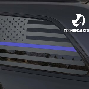 Fits 2011-2022 Jeep Grand Cherokee(Old Body Style) Quarter Window American Flag with Blue Red Green Stripe Decal Sticker