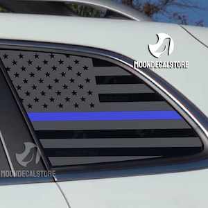 Fits 2014-2024 Jeep Cherokee Quarter Window American Flag with Blue Red Green Stripe Decal Sticker