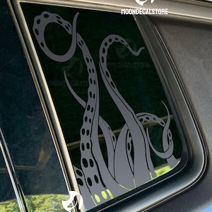 Fits 2017-2025 Jeep Compass Quarter Window Sea Monster Tentacles Decal Sticker