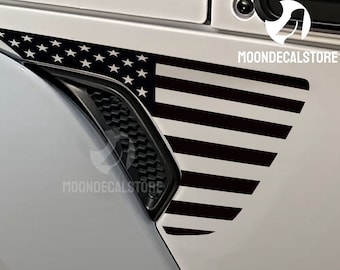 Fits 2018-2026 Wrangler and Gladiator Fender Vent American Flag Decal Sticker