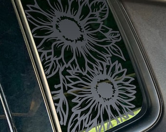 Fits 2017-2025 Jeep Compass Quarter Window Sunflowers Floral Decal Sticker