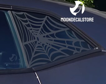 Fits 2008-2023 Dodge Challenger Quarter Window Spider Web Decal Sticker
