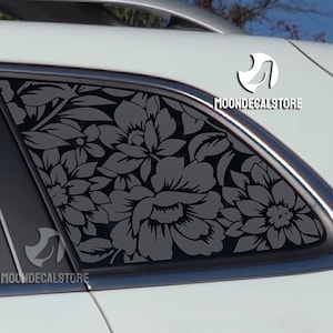 Fits 2014-2024 Jeep Cherokee Quarter Window Flowers Floral Decal Sticker