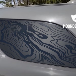 Fits 2011-2025 Dodge Durango Quarter Window Topographic map Decal Sticker