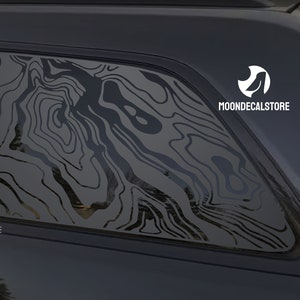 Fits 2011-2022 Jeep Grand Cherokee(Old Body Style) Quarter Window Topographic map Decal Sticker