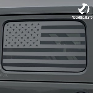 Fits 2018-2025 Jeep Wrangler 4 Door  JLU Quarter Window American Flag Decal Sticker