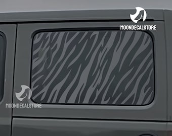 Fits 2018-2024 Jeep Wrangler 4 Door  JLU Quarter Window Tiger Stripe Decal Sticker