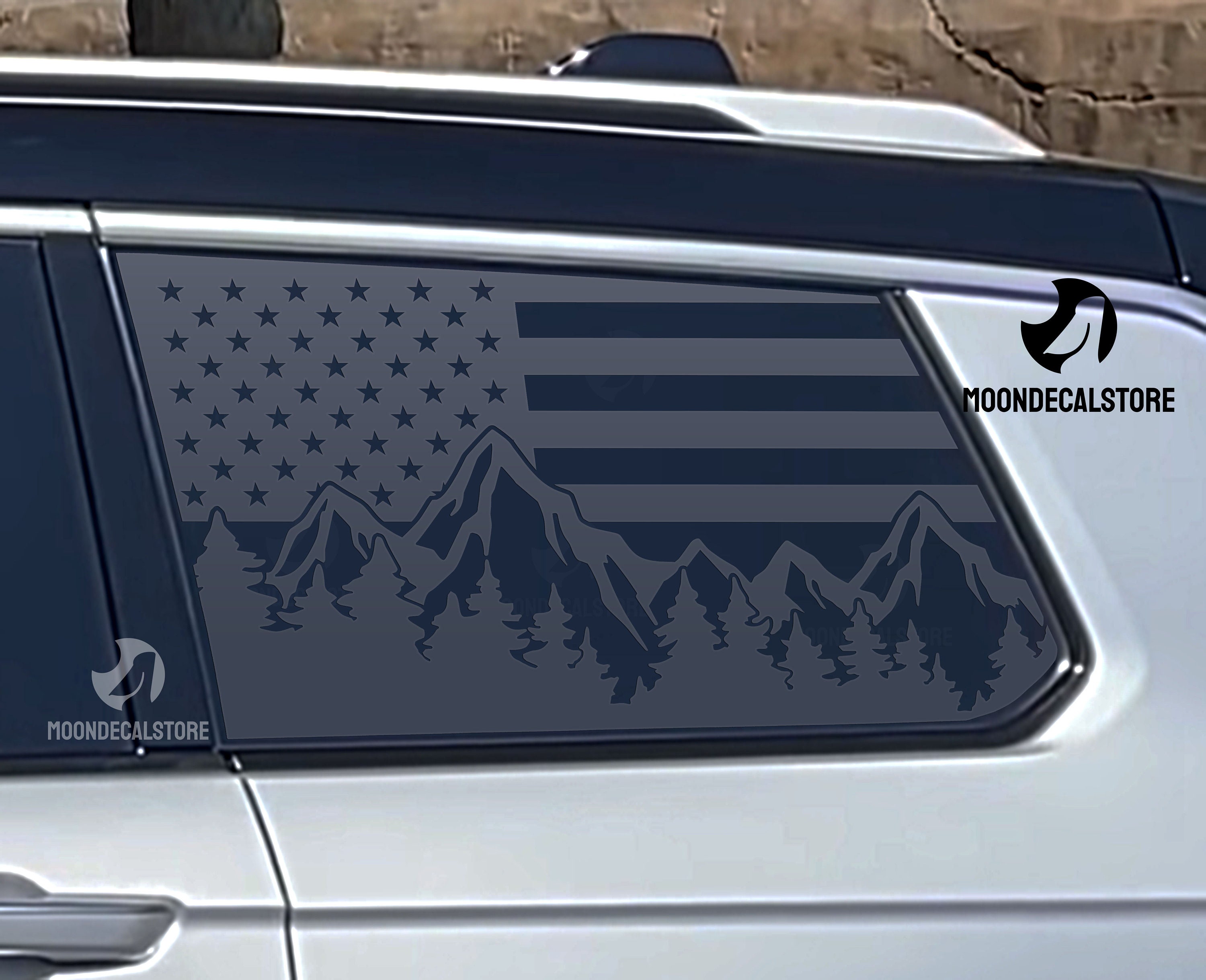 Matte Black American Flag Rear Window Decal Sticker For Jeep Grand Cherokee 2011-2022 – Digo Auto Styling