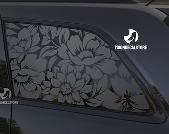 Fits 2011-2022 Jeep Grand Cherokee(Old Body Style) Quarter Window Flowers Floral Decal Sticker