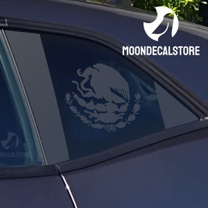 Fits 2008-2023 Dodge Challenger Quarter Window Mexican Flag Decal Sticker