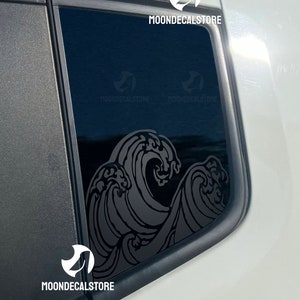 Fits 2015-2024 Jeep Renegade Quarter Window Sea Waves Decal Sticker