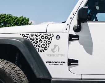 Fits 2007-2018 Wrangler Fender Vent Leopard Cheetah Print Decal Sticker