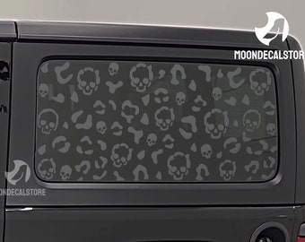 Fits 2018-2024 Jeep Wrangler 2 Door Hard Top JL Quarter Window Skulls Leopard Cheetah Print Decal Sticker