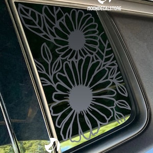 Fits 2017-2025 Jeep Compass Quarter Window Daisy Flowers Floral Decal Sticker