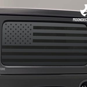 Fits 2018-2025 Jeep Wrangler 2 Door Hard Top JL Quarter Window American Flag Decal Sticker