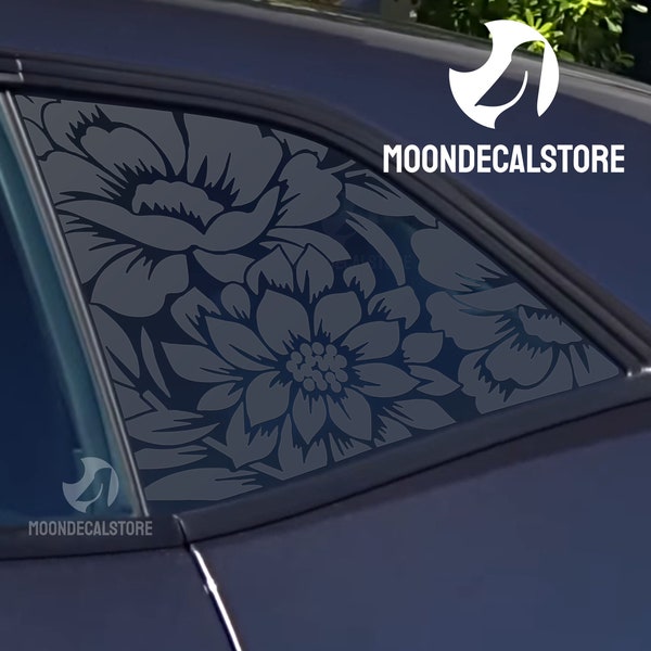 Fits 2008-2023 Dodge Challenger Quarter Window Flowers Floral Pattern Decal Sticker