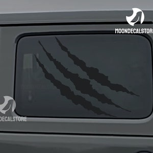Fits 2018-2025 Jeep Wrangler 4 Door  JLU Quarter Window Claw Marks Scratches Decal Sticker