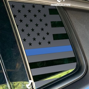 Fits 2017-2025 Jeep Compass Quarter Window American Flag with Blue Red Green Stripe Decal Sticker