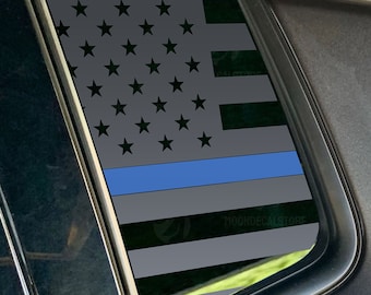 Fits 2017-2025 Jeep Compass Quarter Window American Flag with Blue Red Green Stripe Decal Sticker