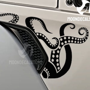 Fits 2018-2025 Wrangler and Gladiator Fender Vent Sea Monster Tentacles Decal Sticker