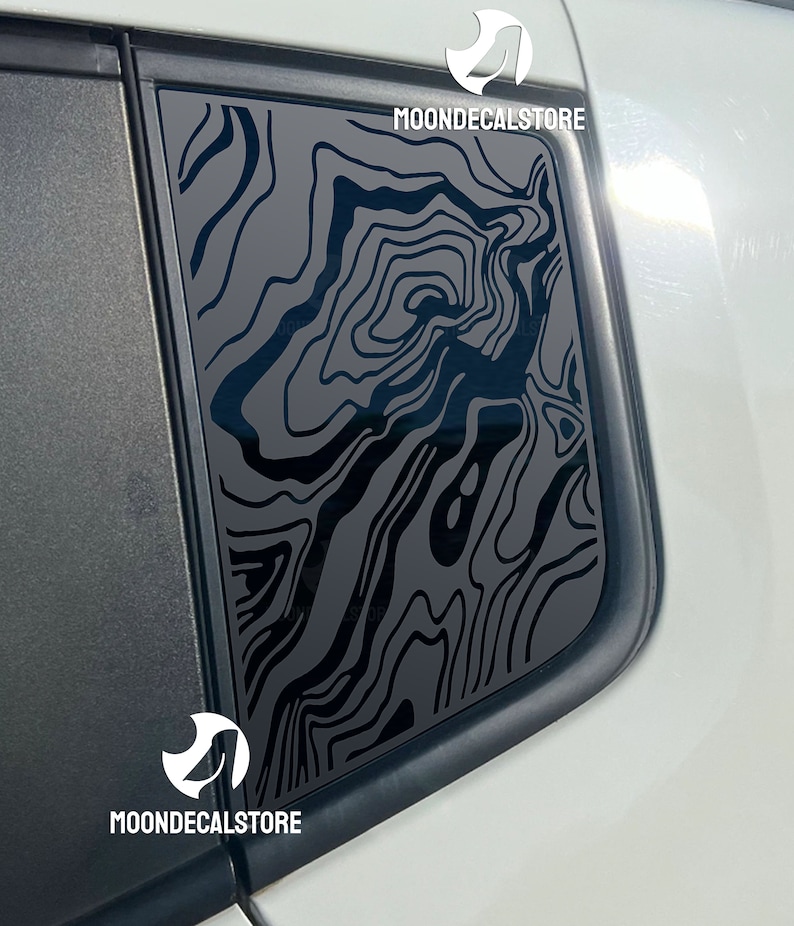 Fits 2015-2023 Jeep Renegade Quarter Window Topographic map Decal Sticker image 1