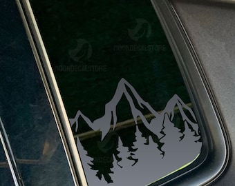 Fits 2017-2025 Jeep Compass Quarter Window Outdoor Mountain Tree Scene Decal Sticker