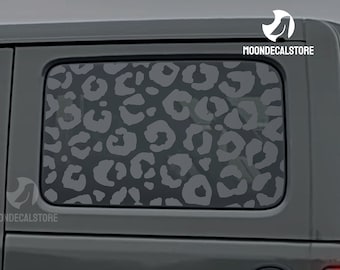 Fits 2018-2025 Jeep Wrangler 4 Door  JLU Quarter Window Leopard Cheetah Print Decal Sticker