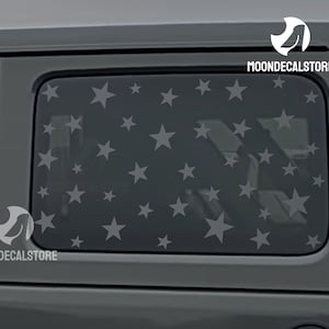 Fits 2018-2025 Jeep Wrangler 4 Door  JLU Quarter Window Stars Decal Sticker