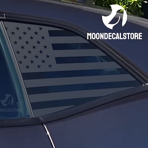 Fits 2008-2023 Dodge Challenger Quarter Window American Flag Decal Sticker