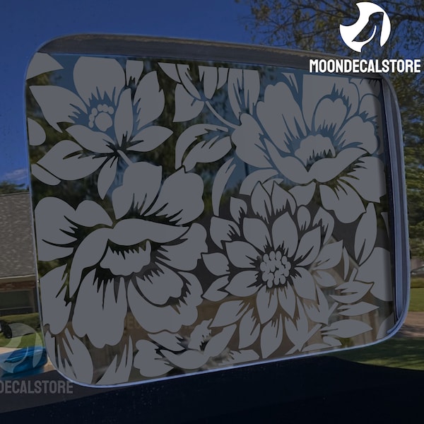 Fits 2020-2024 Jeep Gladiator Back Middle Window Flowers Floral Decal Sticker