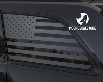 Fits 2011-2022 Jeep Grand Cherokee(Old Body Style) Quarter Window American Flag Decal Sticker