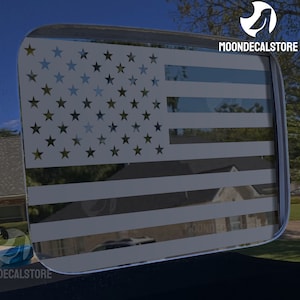 Fits 2020-2025 Jeep Gladiator Back Middle Window American Flag Decal Sticker