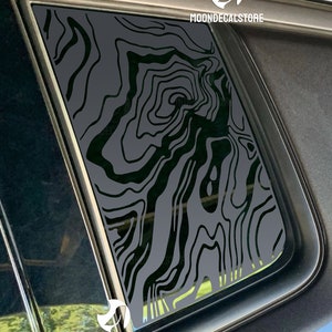 Fits 2017-2025 Jeep Compass Quarter Window Topographic map Decal Sticker